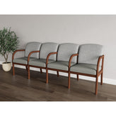 Weston Waiting Reception 4 Seat Tandem Seating Wood Frame
