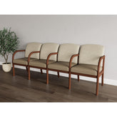 Weston Waiting Reception 4 Seat Tandem Seating Wood Frame