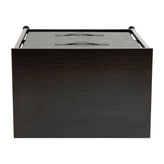 Harris 2 Drawer Wood Top Black Nightstand Storage Organizer with Cast Iron Frame and Dark Gray Easy Pull Fabric Drawers