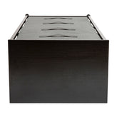 Harris 4 Drawer Wood Top Black Cast Iron Frame Vertical Storage Dresser with Dark Gray Easy Pull Fabric Drawers