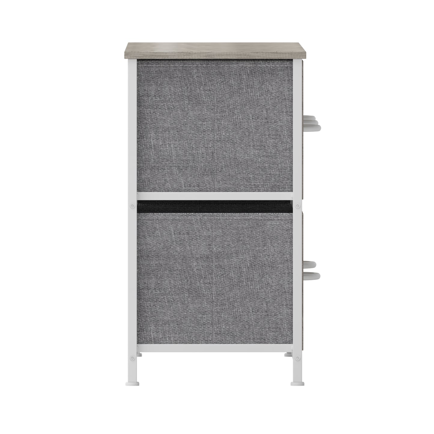 Harris 5 Drawer Storage Dresser with White Cast Iron Frame, Light Natural Wood Top and Easy Pull Engineered Wood Drawers, and White Wooden Handles