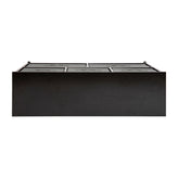 Harris 5 Drawer Wood Top Black Cast Iron Frame Vertical Storage Dresser with Dark Gray Easy Pull Fabric Drawers