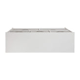Harris 5 Drawer Wood Top White Cast Iron Frame Vertical Storage Dresser with Light Gray Easy Pull Fabric Drawers