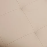 Ashton 30" Square LeatherSoft Tufted Ottoman with Metal Frame, Beige LeatherSoft/Black Frame