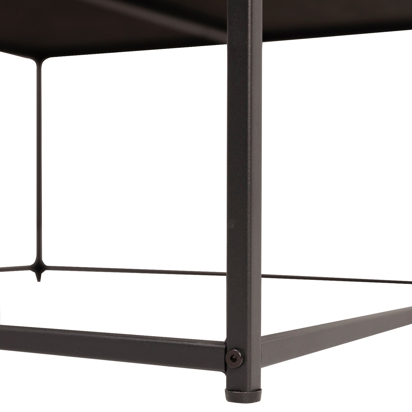 Ashton 30" Square LeatherSoft Tufted Ottoman with Metal Frame, Light Brown LeatherSoft/Black Frame