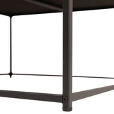 Ashton 30" Square LeatherSoft Tufted Ottoman with Metal Frame, Light Brown LeatherSoft/Black Frame