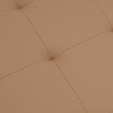 Ashton 30" Square LeatherSoft Tufted Ottoman with Metal Frame, Light Brown LeatherSoft/Black Frame