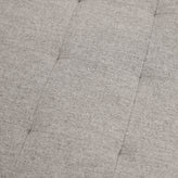 Ashton 34" Round Cotton Linen Tufted Ottoman with Metal Frame, Gray Cotton Linen/Black Frame