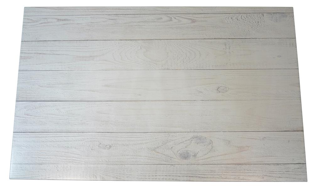 White Washed Plank Pattern Powder Coated MDF Outdoor Table Tops