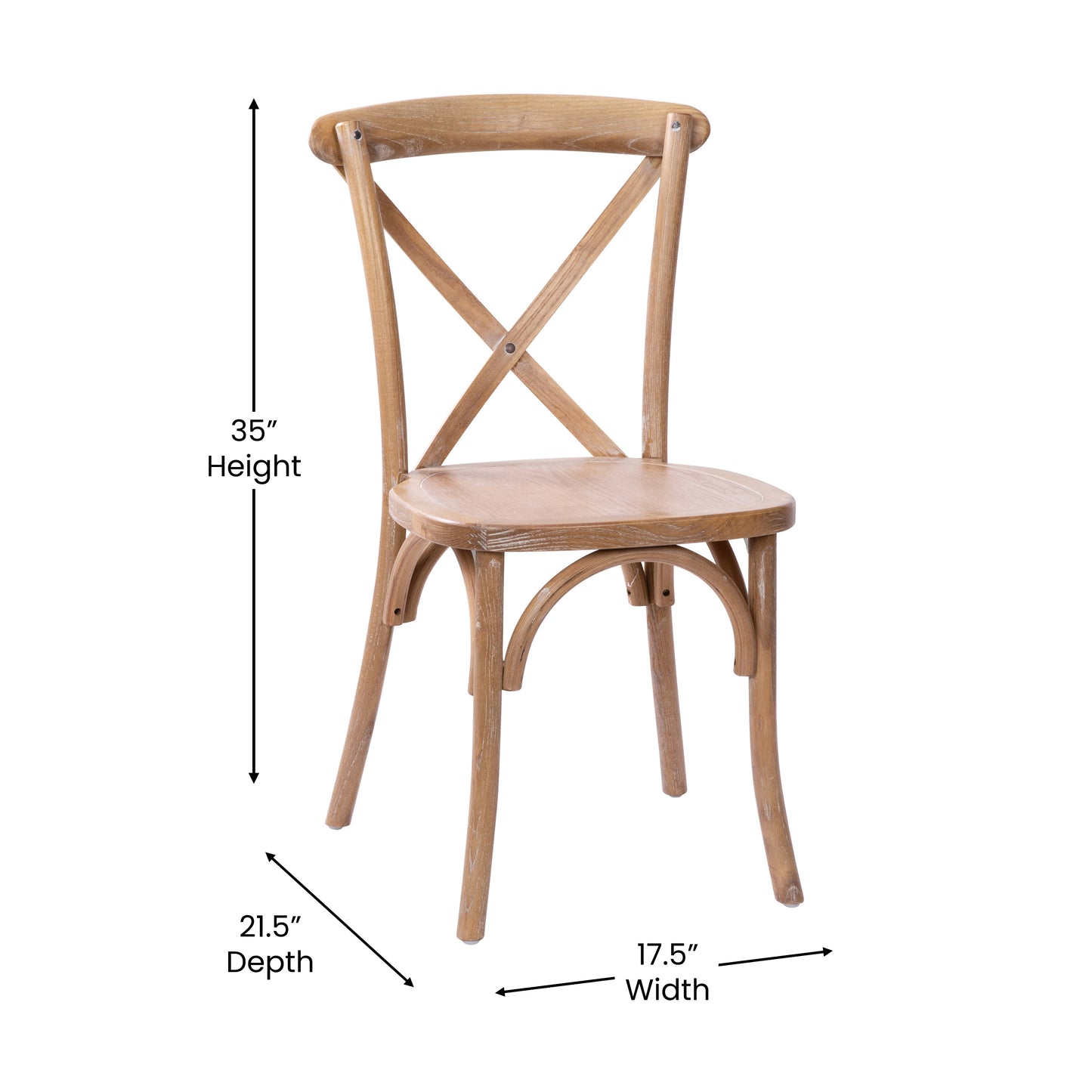 Advantage X-Back Chair with Hand Stained Medium White Grain Finish