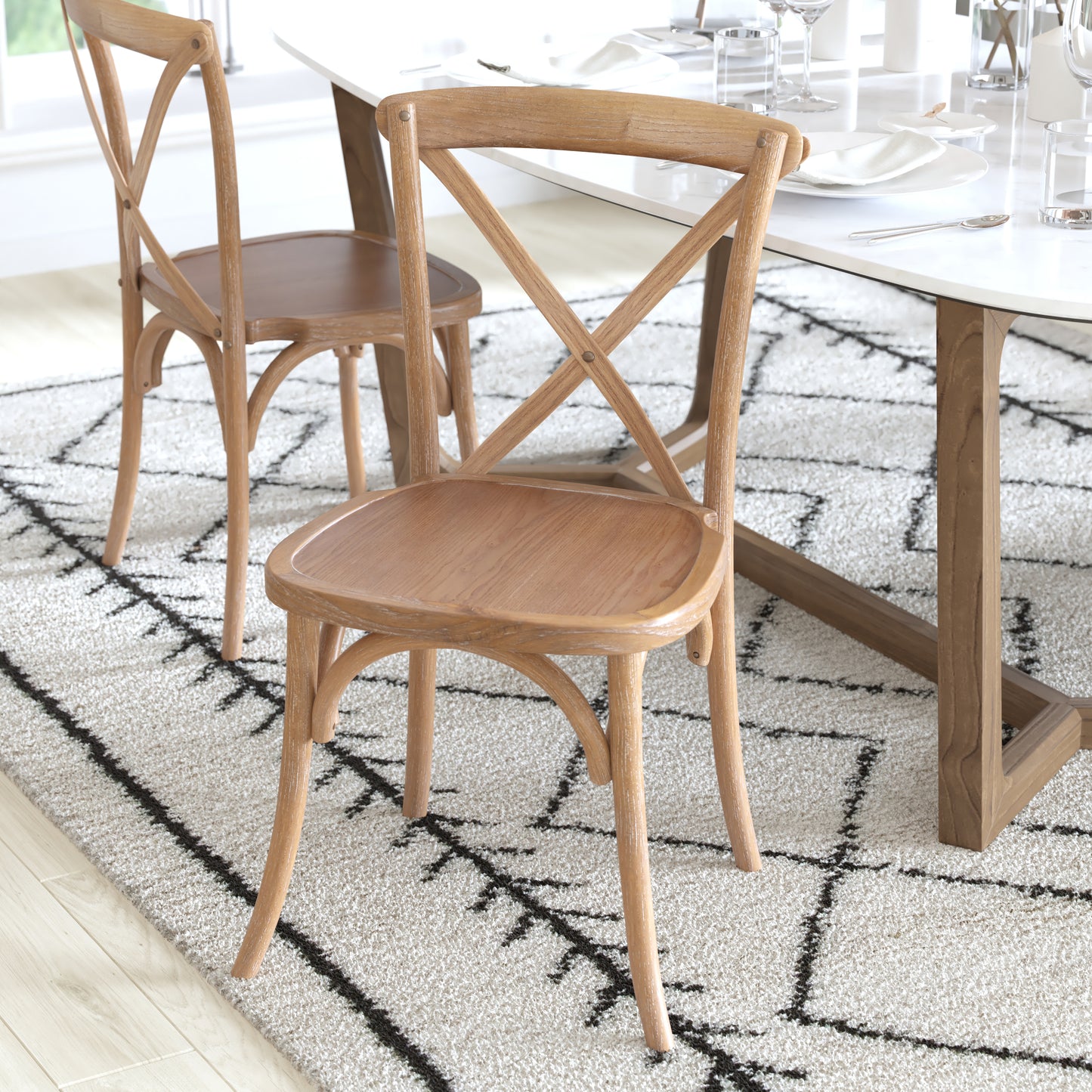 Advantage X-Back Chair with Hand Stained Medium White Grain Finish