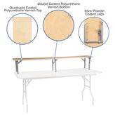 Amara 72'' x 12'' x 12'' Birchwood Bar Top Riser with Silver Legs