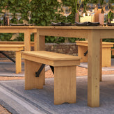 HERCULES 40'' x 12'' Light Natural Solid Pine Folding Farm Bench