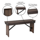 HERCULES 40'' x 12'' Mahogany Solid Pine Folding Farm Bench