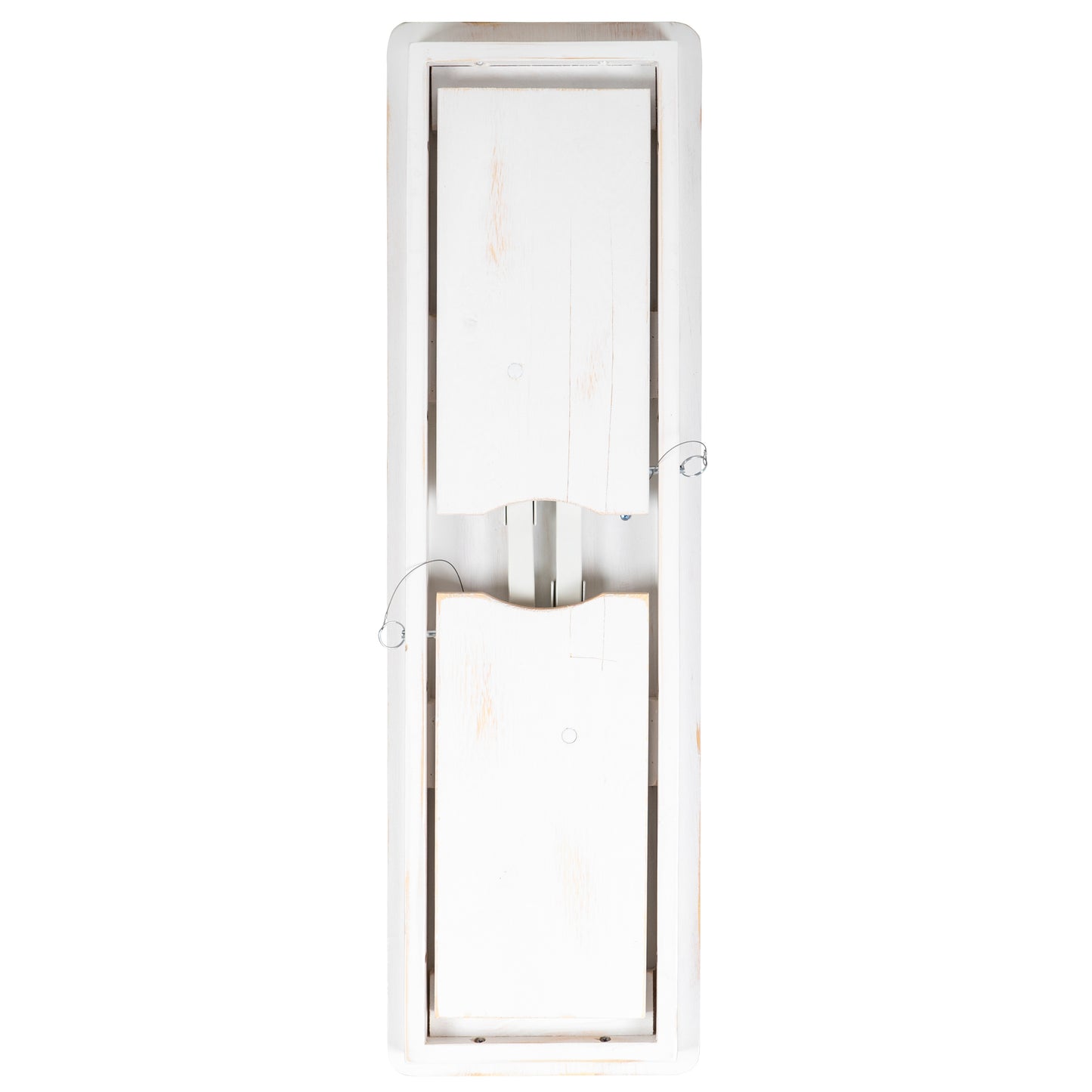 HERCULES Series 40" x 12" Antique Rustic White Solid Pine Folding Farm Bench