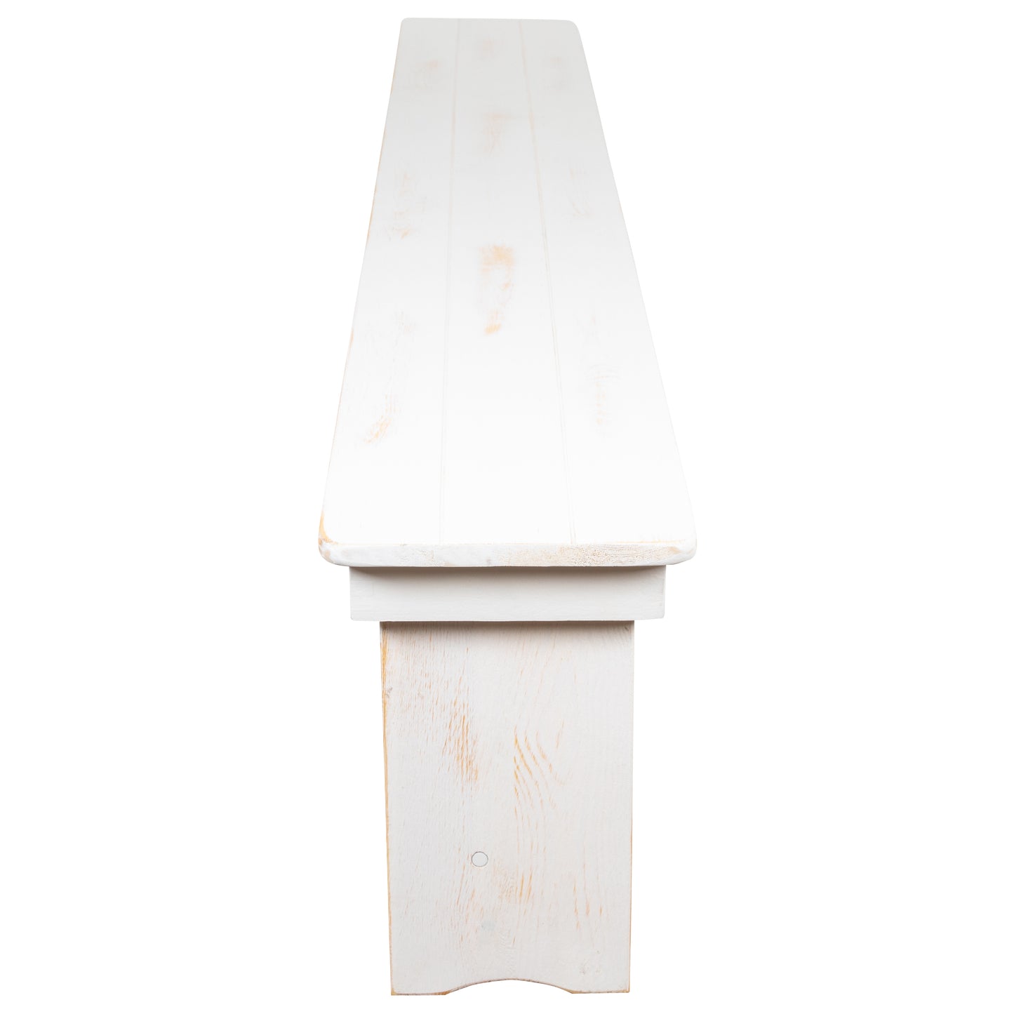 HERCULES Series 40" x 12" Antique Rustic White Solid Pine Folding Farm Bench