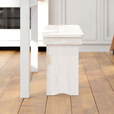 HERCULES Series 40" x 12" Antique Rustic White Solid Pine Folding Farm Bench