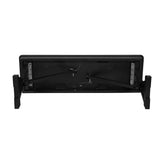 HERCULES 40" x 12" Black Wash Commercial Antique Solid Pine Farmhouse Folding Bench with Foldable Locking X-Legs