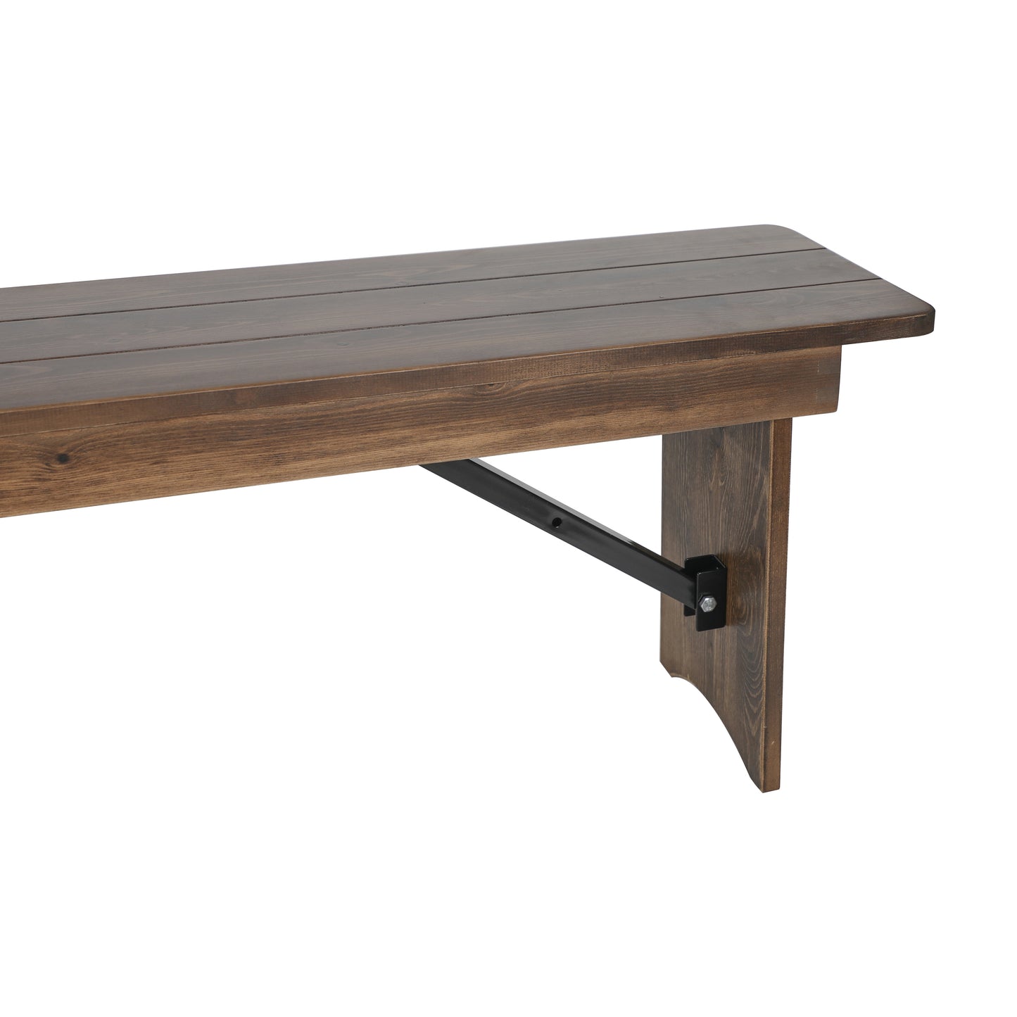 HERCULES 60" x 12" Antique Rustic Commercial Antique Solid Pine Farmhouse Folding Bench with Foldable Locking Legs