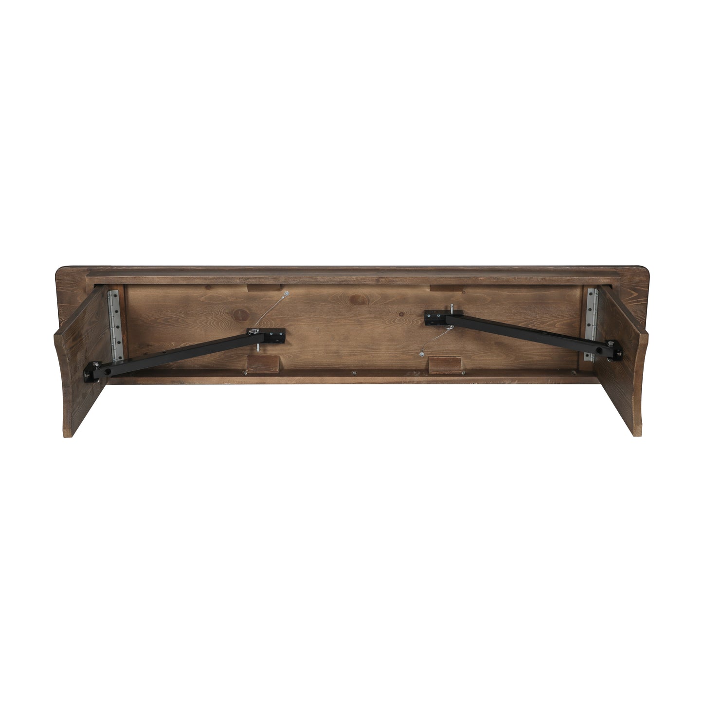 HERCULES 60" x 12" Antique Rustic Commercial Antique Solid Pine Farmhouse Folding Bench with Foldable Locking Legs