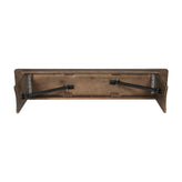 HERCULES 60" x 12" Antique Rustic Commercial Antique Solid Pine Farmhouse Folding Bench with Foldable Locking Legs