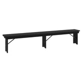 HERCULES 8' x 12'' Black Wash Commercial Antique Solid Pine Farmhouse Folding Bench