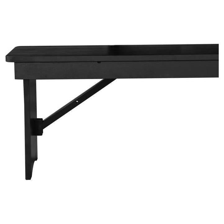 HERCULES 8' x 12'' Black Wash Commercial Antique Solid Pine Farmhouse Folding Bench