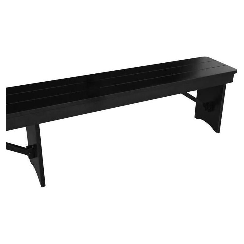 HERCULES 8' x 12'' Black Wash Commercial Antique Solid Pine Farmhouse Folding Bench