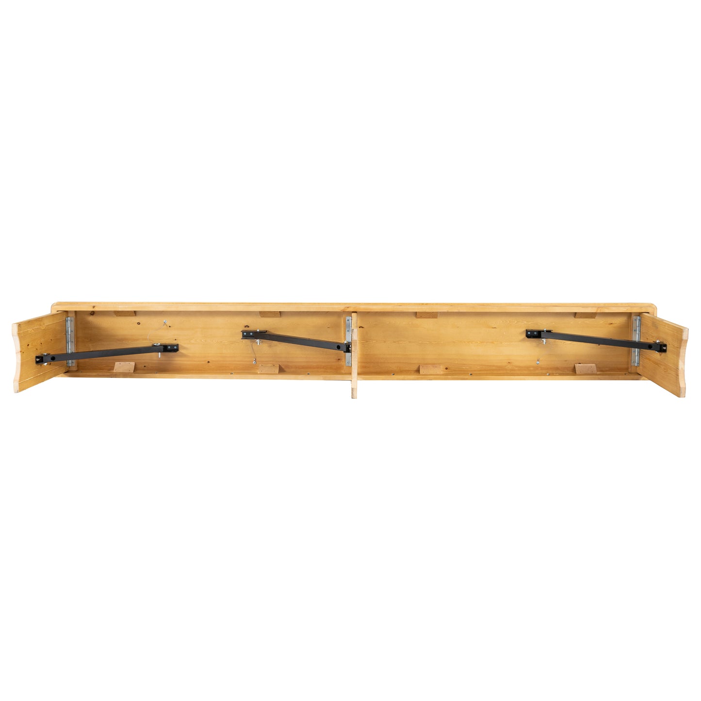 HERCULES 8' x 12'' Antique Rustic Light Natural Solid Pine Folding Farm Bench with 3 Legs
