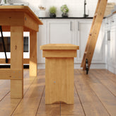 HERCULES 8' x 12'' Antique Rustic Light Natural Solid Pine Folding Farm Bench with 3 Legs