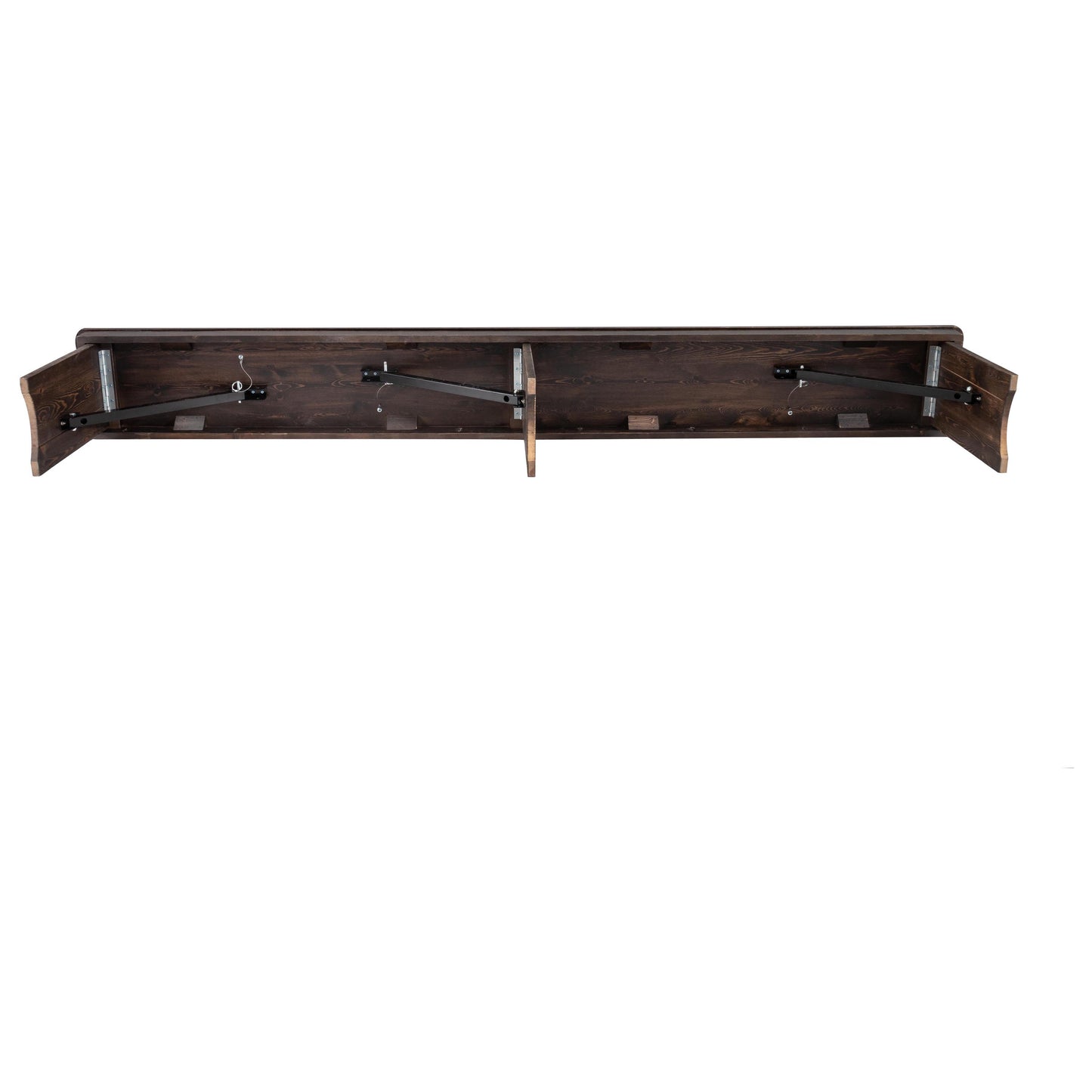 HERCULES 8' x 12" Antique Rustic Mahogany Solid Pine Folding Farm Bench with 3 Legs