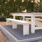 HERCULES Series 8' x 12" Antique Rustic Solid White Pine Folding Farm Bench with 3 Legs