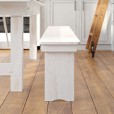 HERCULES Series 8' x 12" Antique Rustic Solid White Pine Folding Farm Bench with 3 Legs