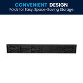 HERCULES 8' x 12'' Black Wash Commercial Antique Solid Pine Farmhouse Folding Bench with Foldable Locking X-Legs