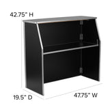 Amara 4' Black Laminate Foldable Bar - Portable Event Bar
