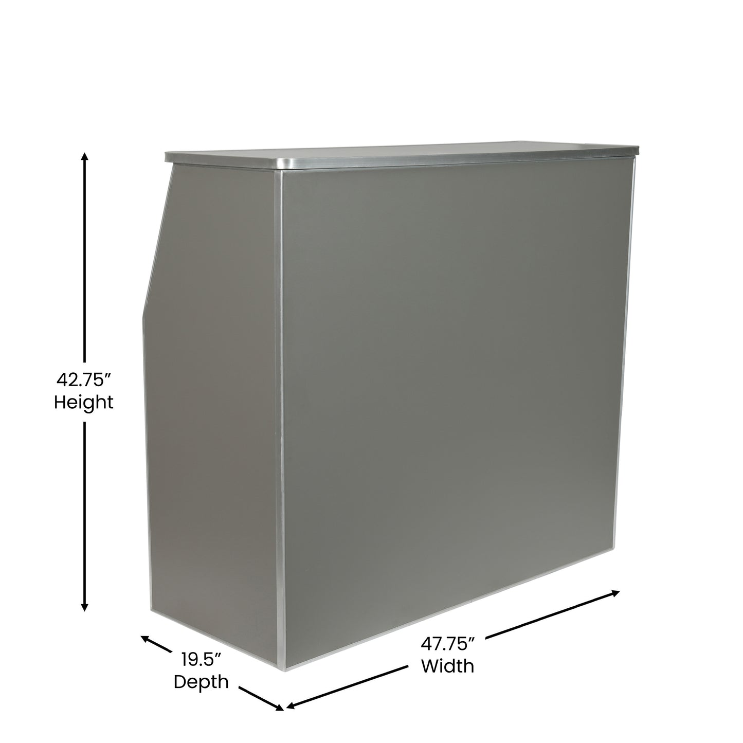 Amara 4' Slate Gray Laminate Foldable Bar - Portable Event Bar