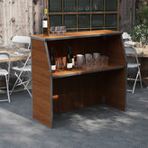 Amara 4' Maple Woodgrain Laminate Foldable Bar - Portable Event Bar