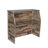 Amara 4' Rustic Natural Wood Plank Laminate Foldable Bar - Portable Event Bar