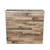 Amara 4' Rustic Natural Wood Plank Laminate Foldable Bar - Portable Event Bar