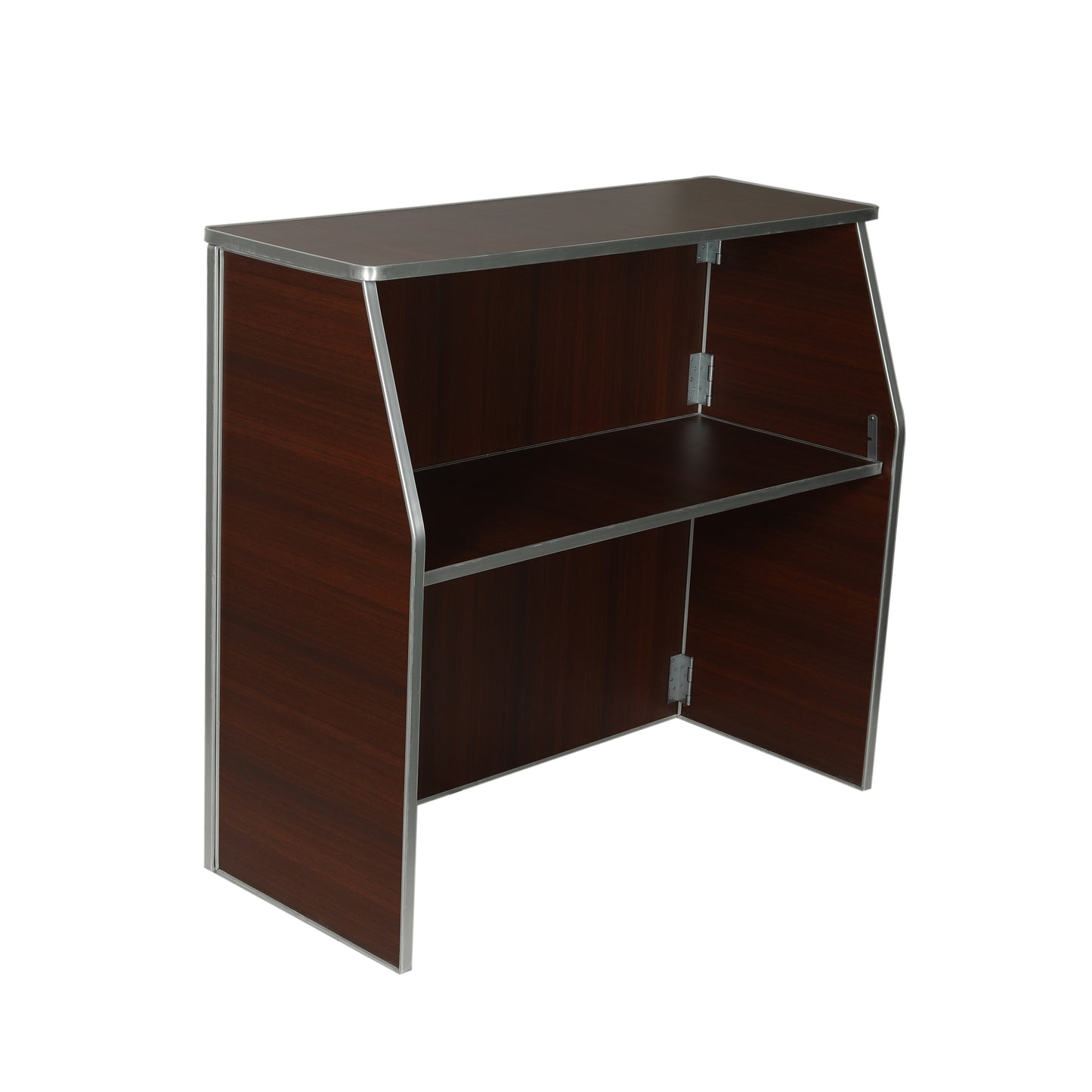 Amara 4' Walnut Woodgrain Laminate Foldable Bar - Portable Event Bar