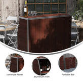 Amara 4' Walnut Woodgrain Laminate Foldable Bar - Portable Event Bar