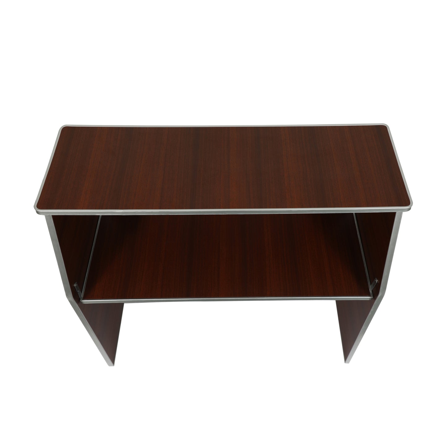 Amara 4' Walnut Woodgrain Laminate Foldable Bar - Portable Event Bar