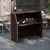 Amara 4' Walnut Woodgrain Laminate Foldable Bar - Portable Event Bar