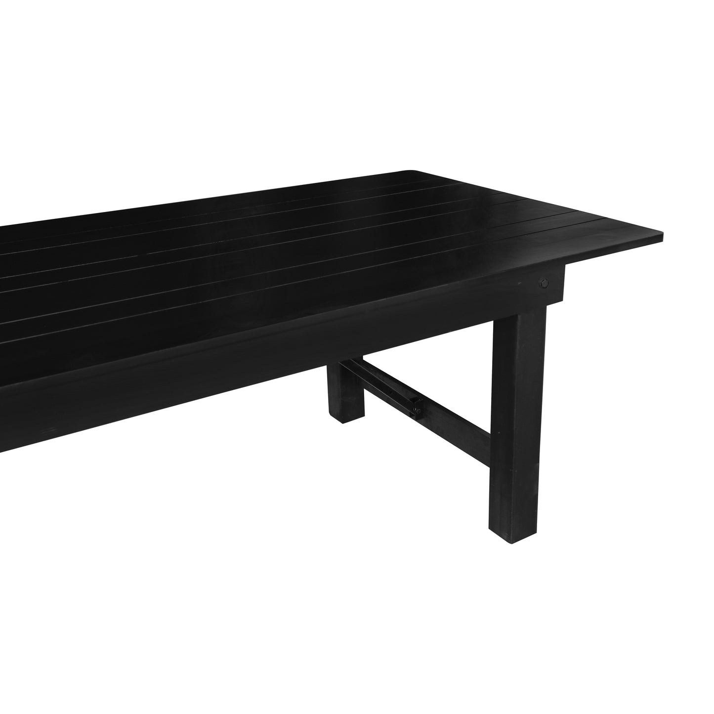 HERCULES 9' x 40" Rectangular Black Wash Commercial Farmhouse Folding Table, Antique Rustic Solid Pine Dining Room Table with Foldable Locking Legs