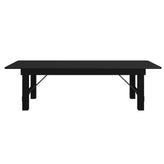HERCULES 9' x 40" Rectangular Black Wash Commercial Farmhouse Folding Table, Antique Rustic Solid Pine Dining Room Table with Foldable Locking Legs