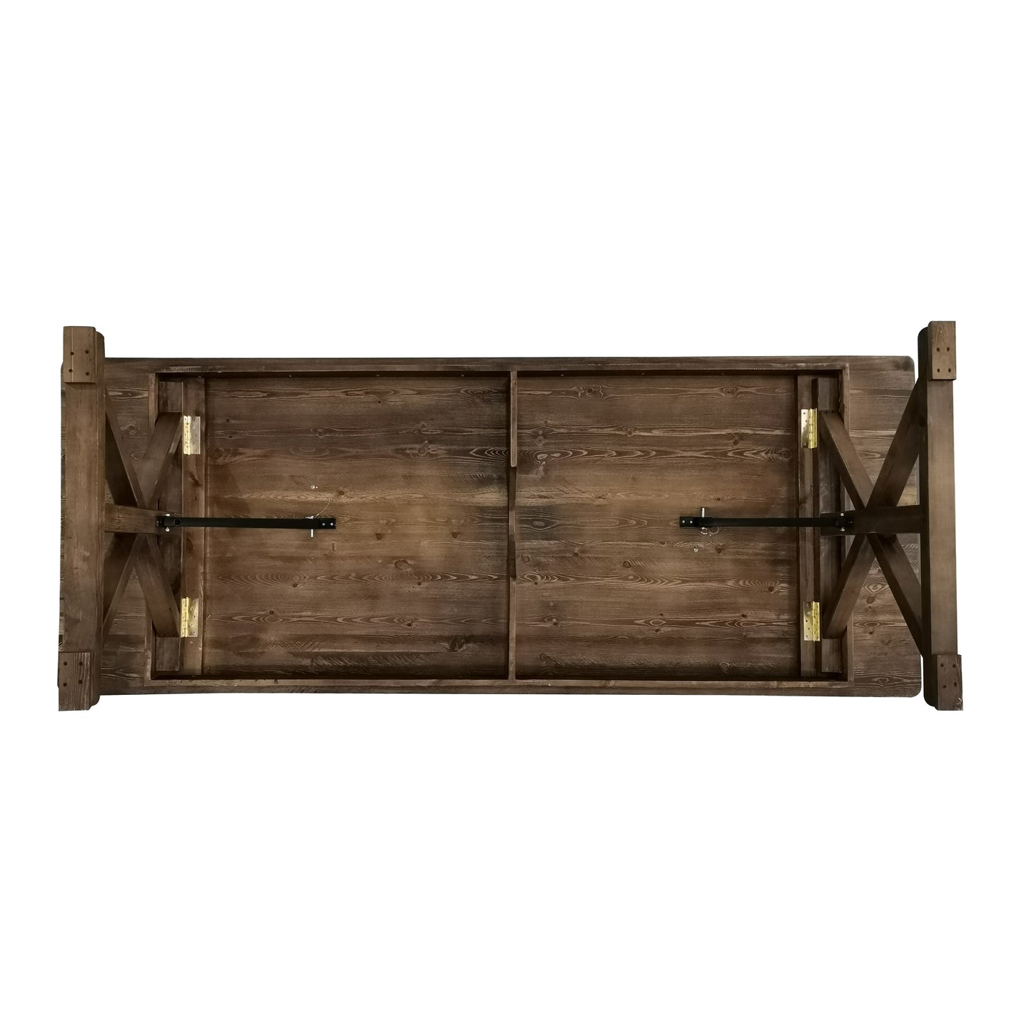 HERCULES 9' x 40" Rectangular Antique Rustic Solid Pine Folding Farm Table with X Legs