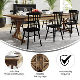 HERCULES 9' x 40" Rectangular Antique Rustic Solid Pine Folding Farm Table with X Legs