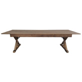 HERCULES 9' x 40" Rectangular Antique Rustic Solid Pine Folding Farm Table with X Legs