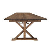 HERCULES 9' x 40" Rectangular Antique Rustic Solid Pine Folding Farm Table with X Legs