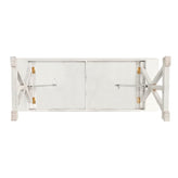 HERCULES 9' x 40" Rectangular Antique Rustic White Solid Pine Folding Farm Table with X Legs